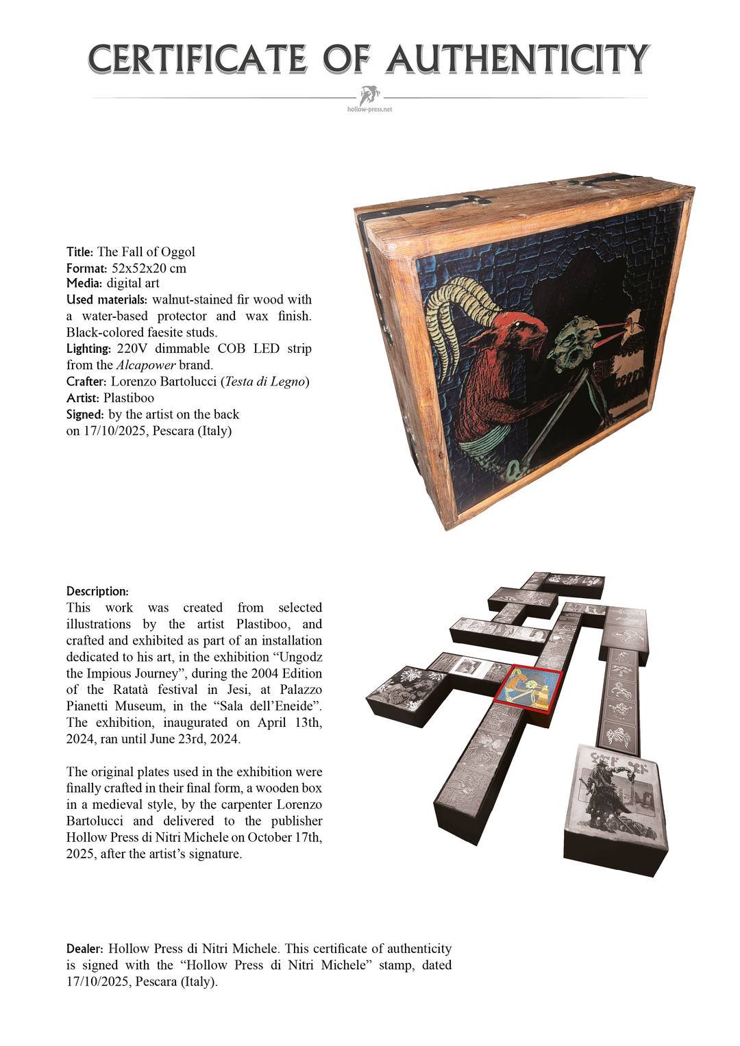The Fall of Oggol - wooden box lamp by Plastiboo – www.hollow